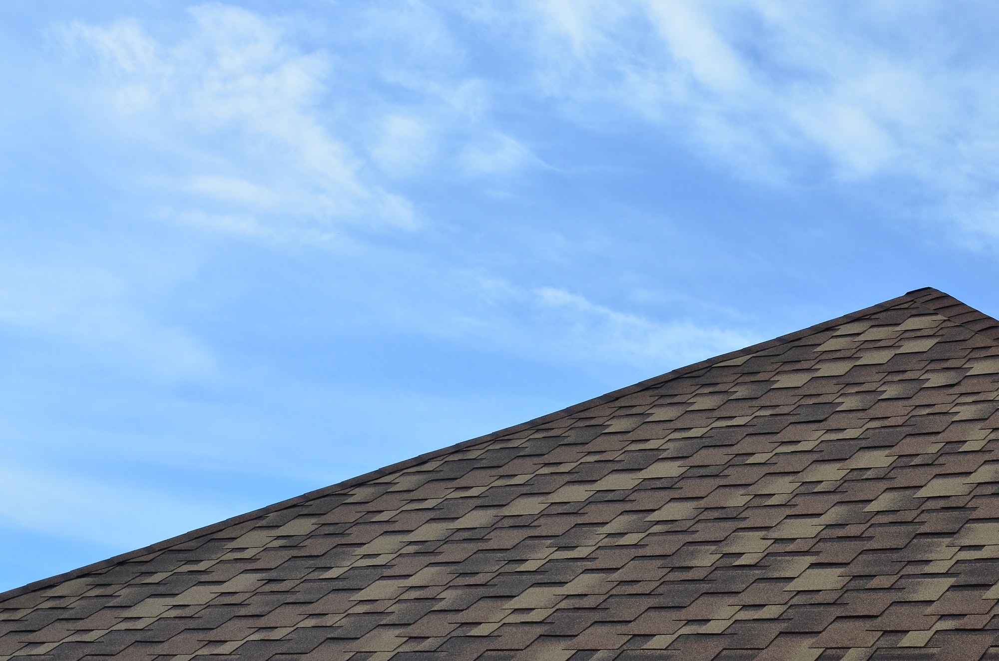 The roof of a residential house