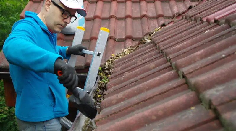 cleaning gutters